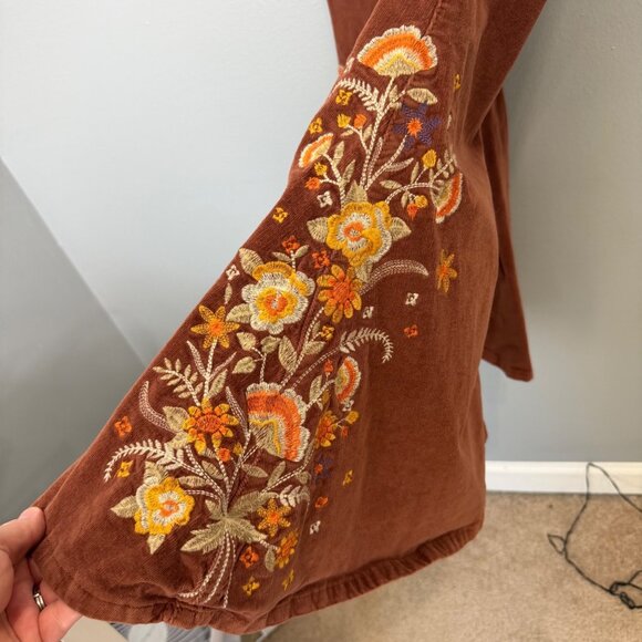 ARULA ALTAR'D STATE embroidered brown flare corduroys size 16 - Picture 7 of 9